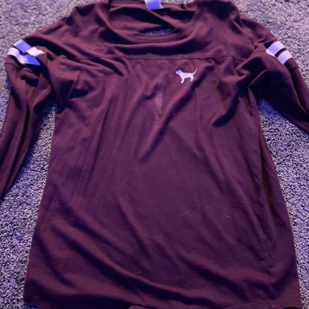 Maroon open back long sleeve